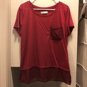 🚫 *SOLD* 🚫 Red Hollister Tee with Pocket